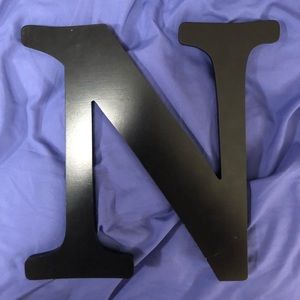 Black wood letter N